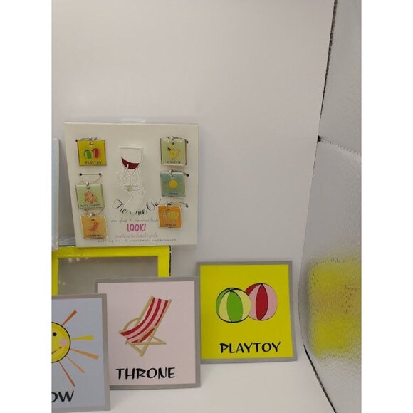 Vintage Tie One On Wine Glass and Stemware Baubles - Beach Party Set - Picture 5 of 6